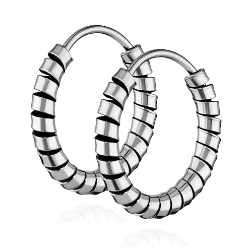 NKlaus PAAR 925 STERLING SILBER Keltische Celtic Gothic Creolen 12mm 7294