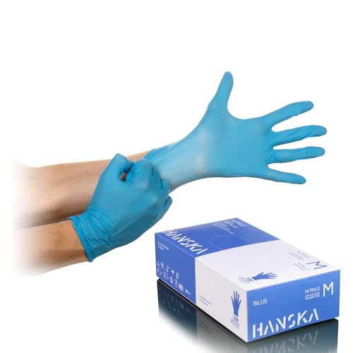 HANSKA aus blau puderfrei Einsatz und Wett beidhändig nicht steril Gummibasis Geeignet für medizinische Bereiche Lebensmittelhandhabung 1 M