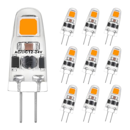 I-SHUNFA G4 LED Dimmbar Lampen Warmweiß 2700K AC DC 12-24V Led Leuchtmittel G4 1.2W ersetzt für 12W-15W Halogenlampen 125LM Energie Sparen LED Mini Glühbirnen Kein Flackern 10er pack