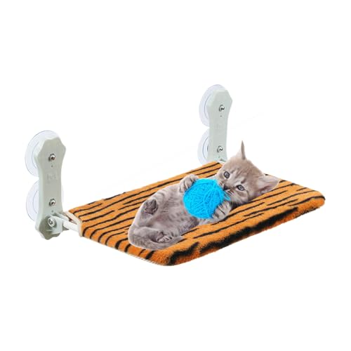 Katzen Fensterplatz Hochbelastbarer Klappbarer Kabelloser Sitzplatz - Metallgestell Fensterbett Mit Starken Saugnäpfen - Für Alle Katzen Größen Zum Schlafen Und Ausruhen Im Wohnzimmer Innerhalb