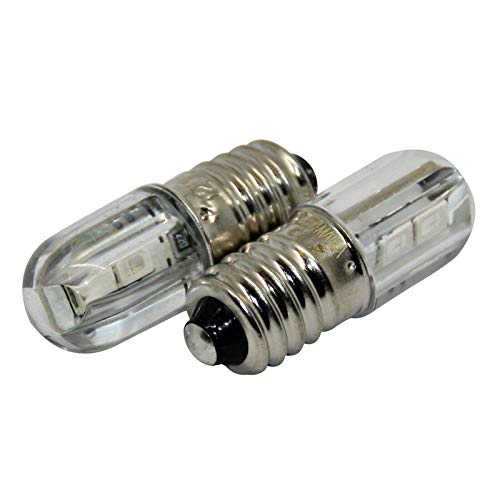 2X Schraubsockel E10 LED - Ersatz Beleuchtung kaltweiß weiß Sparlampe - 6V