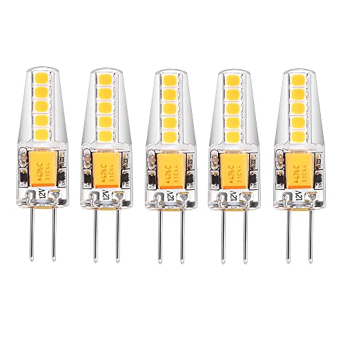 I SHUNFA 5er Natürliches Weiß 4000K 3W 200LM Ersatz Halogen Kein Flackern Stiftsockellampeühbirne