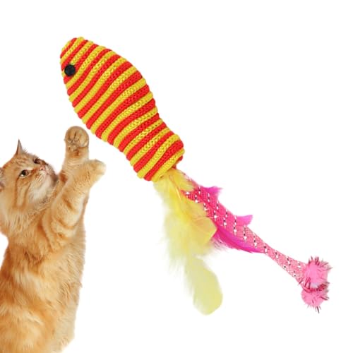 Tuxxjzm Fischspielzeug für Katzen Form buntes Unterhaltungszubehör tragbares Katzenzubehör zum Trainieren und Spielen