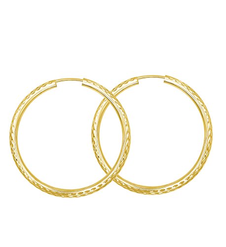 EDELIND Ohrringe Damen Creolen 40 mm 333 Gelbgold Hoop Ohrringe 8 Karat Echt Gold Breite 2 5 mm Damenohrringe mit Schmuck Geschenk Box Made in Germany