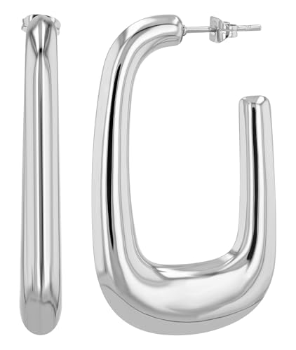 Akzent Wasserfeste Edelstahl Ohrringe Creolen in Silber für Damen 100% Wasserfest Hautverträglich