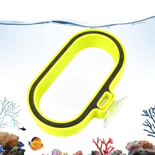 Uoqpty Fischfutterautomat Ringförmiger Saugnapf Futterbehälter - Aufsatz Für Fischfütterung Für Familie Freunde Und Aquarienliebhaber Mit Salzwasserbecken Für Innen- Und Außenbereich Zu