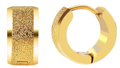 Akzent Edelstahl Klapp-Creolen Sandgestrahlt Durchmesser 13 mm 5050139 Goldfarbig