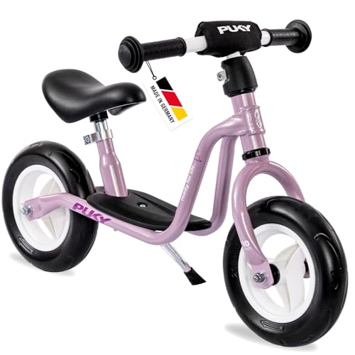 PUKY LR M Pearl Pink Laufrad ab 2 Jahre Kinderspielzeug ab 2 Jahre Balance Bike Kinderroller mit Trittbrett Lauflernrad mit Sicherheitslenkergriffen Höhenverstellbarer Lenker Sattel