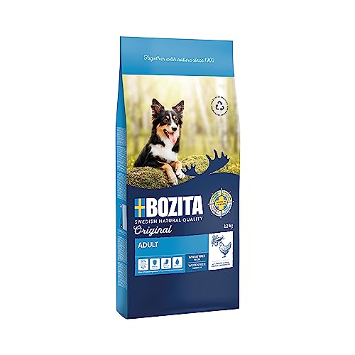 Bozita Hundefutter Original Adult Huhn 12 kg weizenfreies Trockenfutter für Hunde mit normalem Aktivitätsniveau Ausgewogene vollwertige Ernährung für gesunde und Vitale Erwachsene Hunde