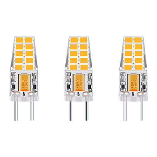 Bonlux 3W Bi Pin Sockel G6.35 GY6.35 Sockel JC Typ AC DC 12V 3000K Warmweiß 2 Stifte Ersatz für JCD Halogenühbirne 3 Pack