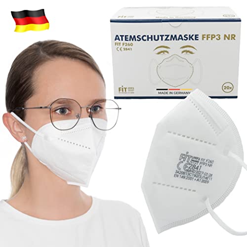 FITPharm - FFP3 NR Atemschutzmaske Partikelfiltermaske - 40 Stück - CE Zertifiziert von offiziell benannter Stelle CE2841 EN 149 2001 A1 2009