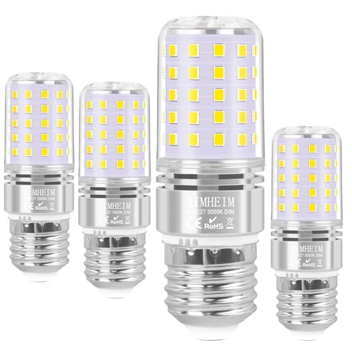 AIMHEIM LED E27 Dimmbar 8W Ersetzt 80W LED Leuchtmittel E27 Tageslichtweiß 5000K LED Lampen E27-Sockel Kein Flackern Energiesparlampe 4 Stück