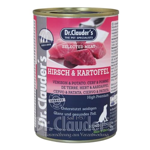 Dr. Clauders Selected Meat Hirsch Kartoffel 6X 400g Hundefutter