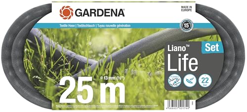  Liano Life Textilschlauch 1 2 25m Set Hochflexibler Textilgewebe PVC Innenschlauch kein Abknicken leichtgewichtig wetterbeständig 18455 Multicolor