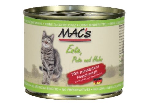 MAC s Katzenfutter Ente Pute Huhn 12 X 200 g