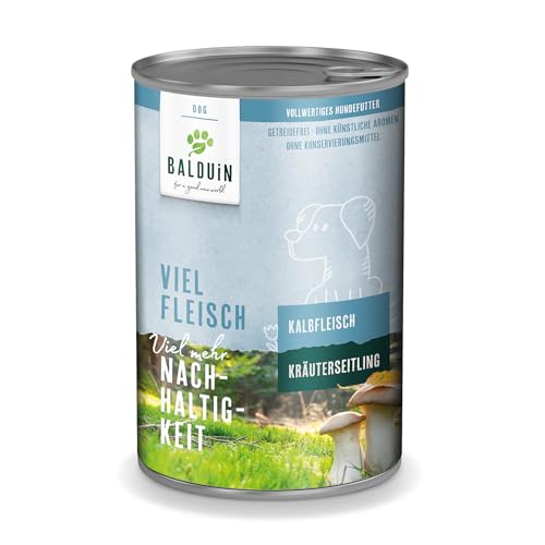  für Hunde Kalb Kräuterseitling 6x 400g vollwertiges Einer einzigartigen Kombination aus Kalbfleisch und Pilz Mix
