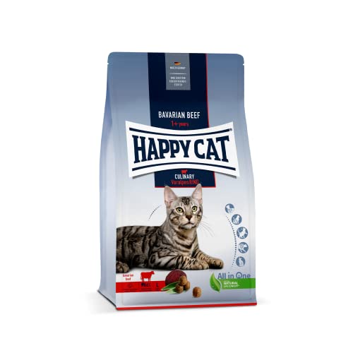 Happy Cat 70557 - Culinary Adult Voralpen Rind - Katzen-Trockenfutter für ausgewachsene Katzen und Kater - 300 g Inhalt