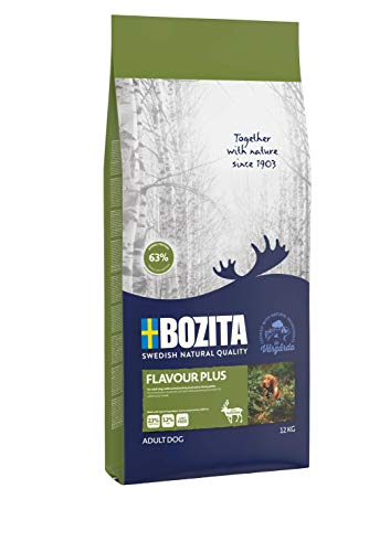 BOZITA Flavour Plus Hundefutter mit Rentier - 12 kg - nachhaltig produziertes Trockenfutter für erwachsene Hunde - Alleinfuttermittel