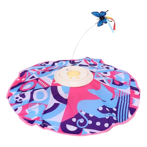 Pssopp Interaktives Katzenspielzeug Polyester Smart Cat Butterfly Toy Automatic Kätzchen Sport Teaser für Innenhäuser Katzencaf s