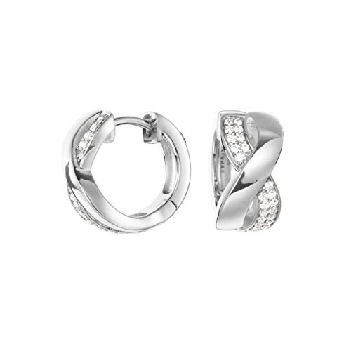 Esprit Damen-Creolen 925 Sterling Silber Zirkonia Vibrant ESCO91900A000