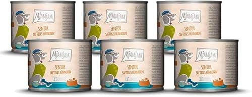 MjAMjAM - Premium Nassfutter für Hunde - Senior - saftiges Hühnchen an schmackhaften Süßkartoffeln 6er Pack 6x200g getreidefrei