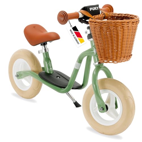 PUKY M Classic sicheres und stylisches Laufrad Lenker Sattel höhenverstellbar rutschfestes Trittbrett für Kinder ab 2 Jahren Retro Grün