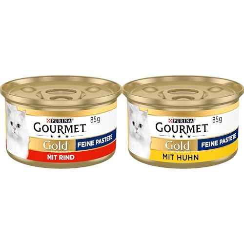 PURINA GOURMET Gold Feine Pastete Katzenfutter nass Huhn Rind 24er Mix-Pack 2 x 12 x 85g