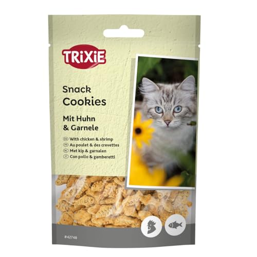 Trixie Katzensnack Cookies mit Huhn Garnele - knusprige Katzenleckerlis - aus ausgewählten Zutaten 50g - 42748