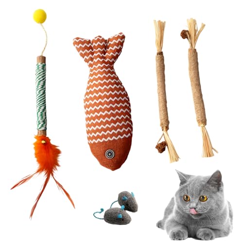 6 Stück Katzenminze Spielzeug Katzenminze Sticks Matatabi Stick Natürliche Katzen Kauspielzeug und Kausticks zur Zahnpflege Gegen Zahnstein und Mundgeruch Intelligenzspielzeug zur Selbstbeschäftigung