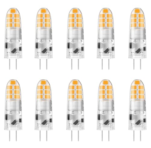 ZFQ G4 LED lampen Warmweiß 3000K 3W Leuchtmittel ersetzt 30W Halogen 12V AC DC 300LM Nicht Dimmbar Kein Flimmern 10er Pack