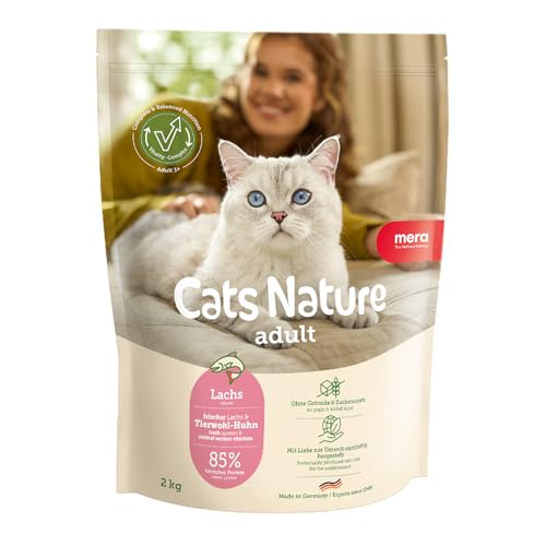 MERA Cats Nature Lachs Premium Katzenfutter Trocken 400g Getreidefrei zuckerfrei Adult Katzen Trockenfutter hoher Fleischanteil Dry Cat Food