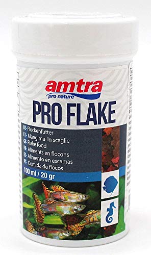 Amtra Pro Flake Komplettes Flockenfutter Flocken Futter Tropenfische Fischfutter Süßwasseraquarien Meerwasseraquarien 100 ml 20g