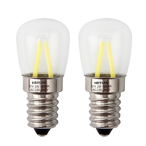 kÃ¼hlschranklampe E14 led Lampe Edison Vintage GlÃ¼hbirne KaltweiÃŸ 6000K AC 220-240V 2W 25W Halogen Birne gleichwertig 2er Pack