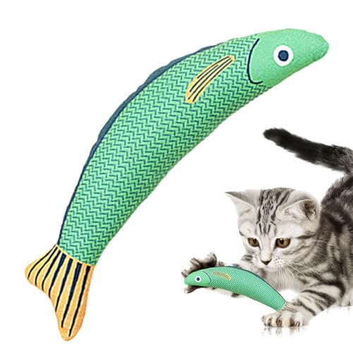Zestvria Katzenreinigungsspielzeug Spielzeug für Katzengebiss Gefülltes Spielzeug mit Katz- und Saurio -Fisch für Gebisse für 8 27x3 15 Katze Tritte