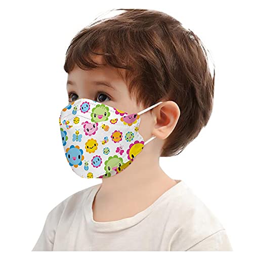 AMDOLE 10 Stück Kinder Fisch-Form Mundschutz mit Motiv Bunt 3D Cartoon Maske Schutz Mund Und Nasenschutz Atmungsaktiv 4-Lagige Bandana Einweg Staubdicht Geruchlos Schals für Jungen Mädchen