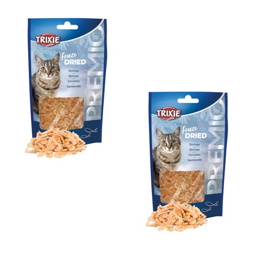 Trixie Freeze Dried Shrimps Doppelpack 2 x 25 g Ergänzungsfuttermittel für Katzen Gefriergetrockneter Snack 100% Fleischgehalt Bei Futtermittelallergien geeignet