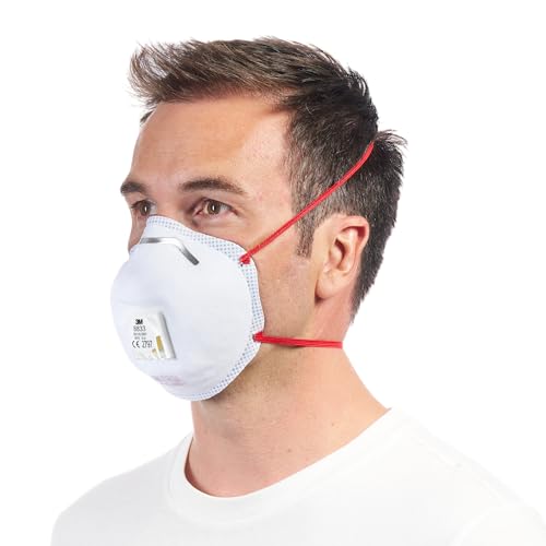 3M Particulate Maske für Dämmstoffe und Hartholz 8833C2 FFP3 Valved Weiß 2 pro Packung