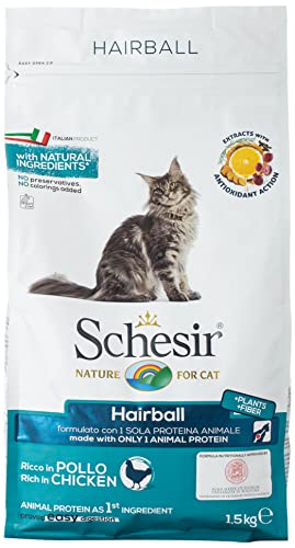 Schesir Cat Adult Maintenance Hairball Huhn Katzenfutter trocken für erwachsene Katzen Beutel 1.5 kg