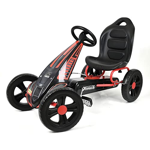 Hauck Cyclone Go Kart Pedalfahrzeug Handbremse und verstellbarem Sitz für ab 4 Jahre   Red