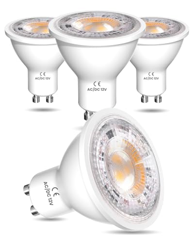 DoRight AC DC 12V GU10 LED Warmweiss 3W MR16 Leuchtmittel GU10 3000k 3W Ersetzt 25W Halogen Leuchtmittel 300LM Reflektorlampen Nicht Dimmbar 4 Stück