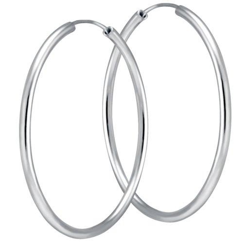 Vinani Creolen mittel Hoop rund Sterling Silber 925 Ohrringe CLHM