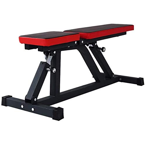 XDLEDMKIZ Verstellbare klappbare Hantelbank multifunktionaler Hantelhocker Heimtrainer-Sit-up-Board Fitnessgerät Belastbarkeit 300 kg