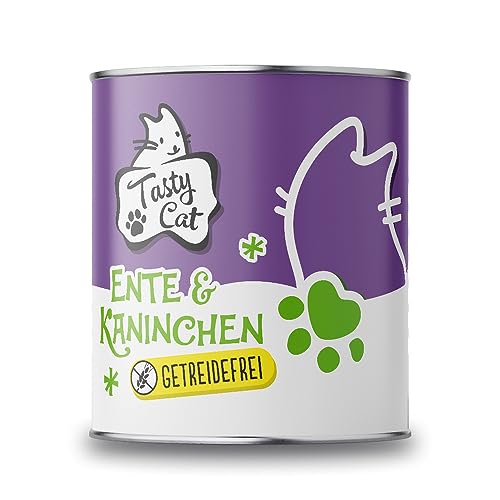 Tasty Cat Nassfutter für Katzen Ente Kaninchen 6 x 800g. getreidefrei zuckerfrei