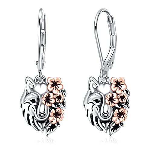 ONEFINITY Wolfs-Ohrringe 925er-Sterlingsilber Wolfs-Schmuck Geschenk für Frauen und Mädchen Sterling Silber
