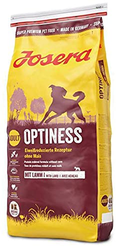  Optiness 1x 15kg Hundefutter eiweißreduzierter Rezeptur ohne Mais Super Premium Trockenfutter ausgewachsene 1er Pack