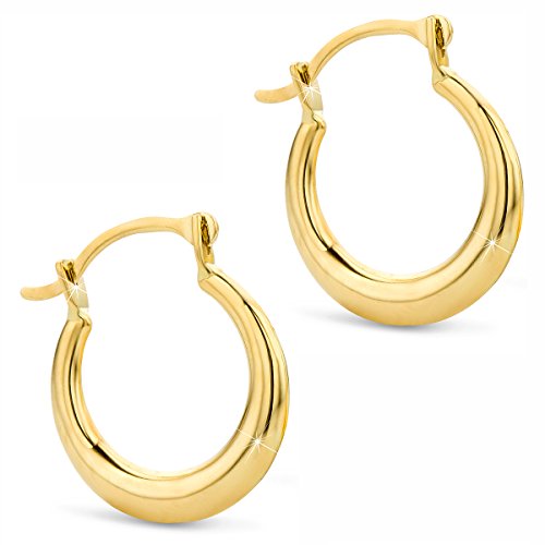 Orovi Damen Gold Creolen Ohrringe GelbGold Ohrringe 14 Karat 585 Ohr-Schmuck