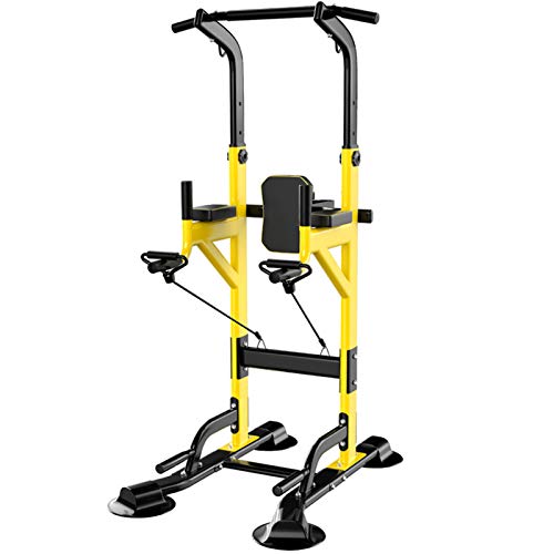 NENGGE Power Tower Kraftstation Multifunktionale Dip-Station Verstellbar Fachliches Fitnessgeräte Kraftturm Trainings-Gerät für Zuhause Krafttraining Klimmzüge Liegestützen Max 450kg