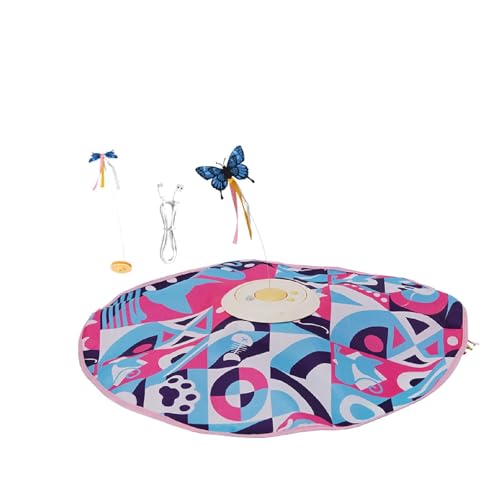 perfk Butterfly Interactive Cat Toy Katzenteaserspielzeug kreativ leicht und lustig 3 Modi Übung automatisch für Innenkatze