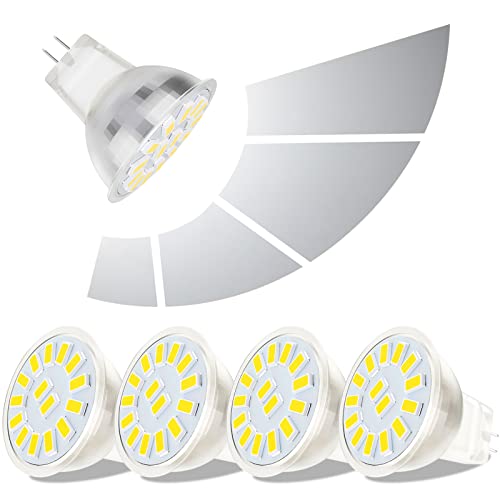 MR11 GU4 LED Lampen 3W Kaltweiß 6000K Ersatz für 30W MR11 Halogenlampen AC DC 10-30V 300LM Nicht Dimmbar Kein Flimmern 4er Pack