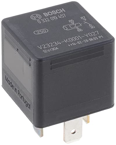 Bosch 0332019457 Mini-Relais 12V 30A IP5K4 Betriebstemperatur von -40 bis 100 Schließer-Relais 4 Pins